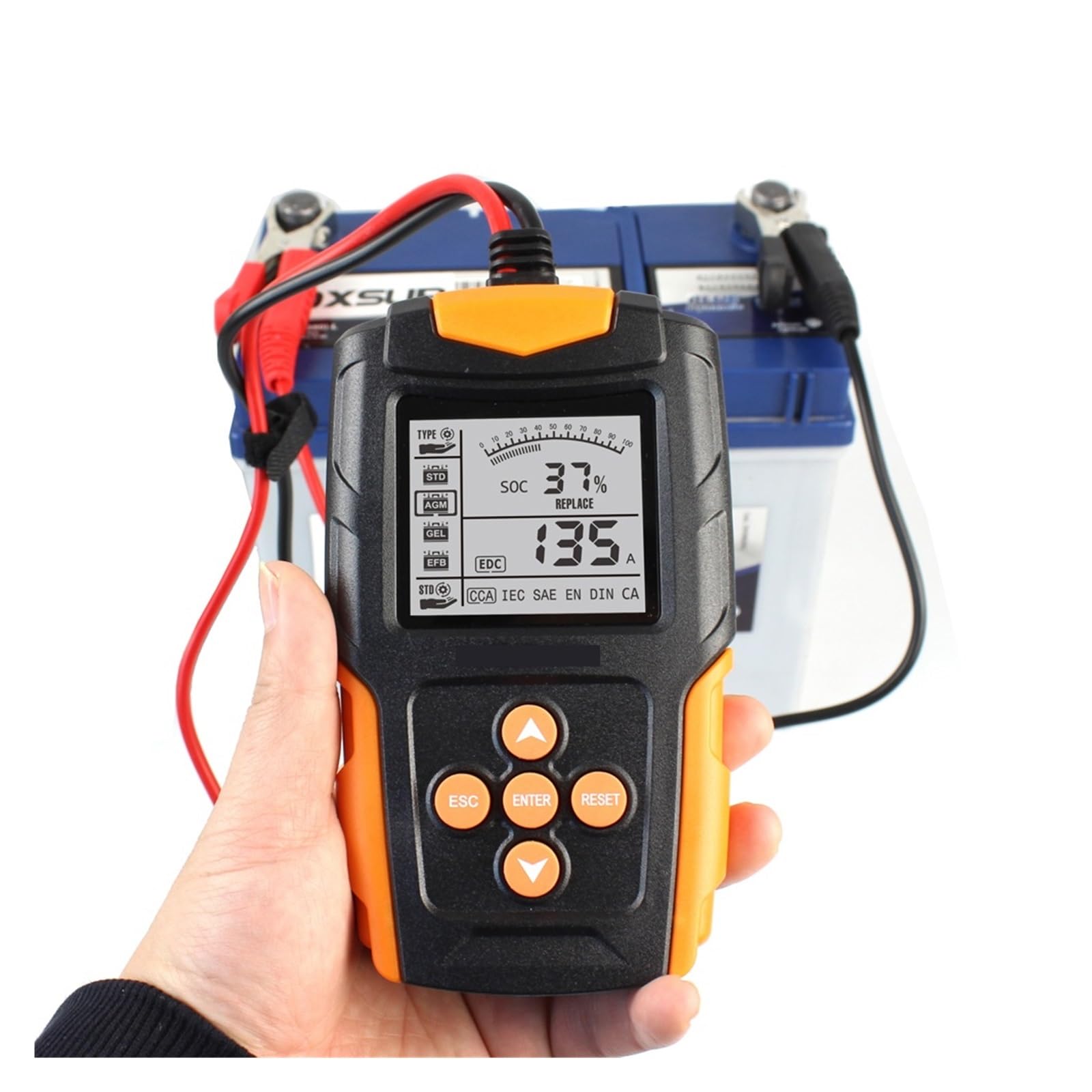 Probador de batería de Coche, analizador de batería Digital LCD, Herramienta de diagnóstico de Carga, medición for Coche, camión, Motocicleta