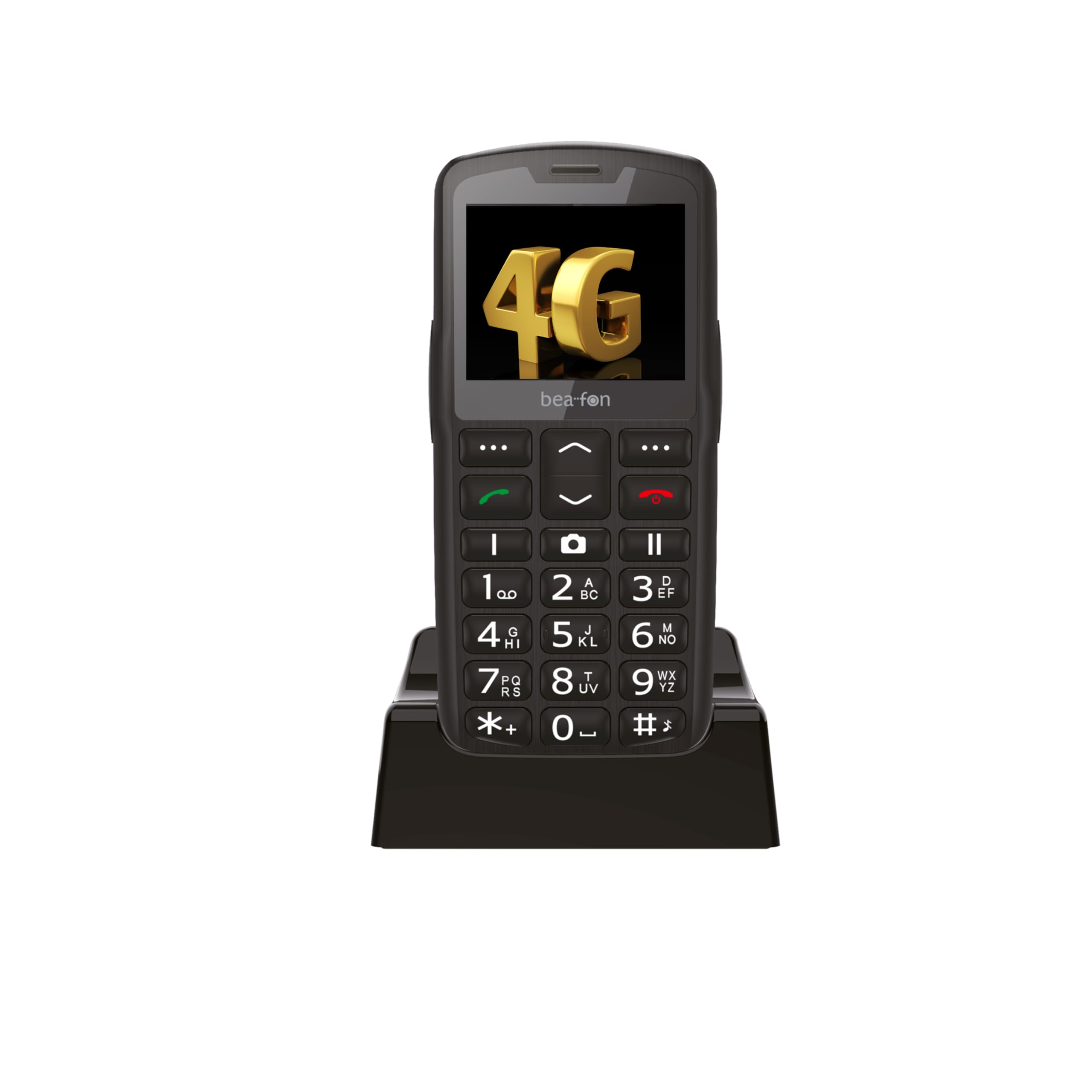 Beafon, SL260 LTE 4G, Silverline, telefon z przyciskiem, telefon komórkowy dla seniorów z przyciskiem alarmowym SOS, kompatybilny z aparatami słuchowymi, M4/T4, sygnał świetlny, wyświetlacz 2,2" (5,58