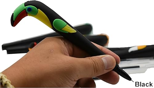 Miniatura 5 de Maydahui 6 bolígrafos de gel de punta redonda Toucan, bonitos bolígrafos de flamenco, de dibujos animados, animales, pájaros, de silicona, 12