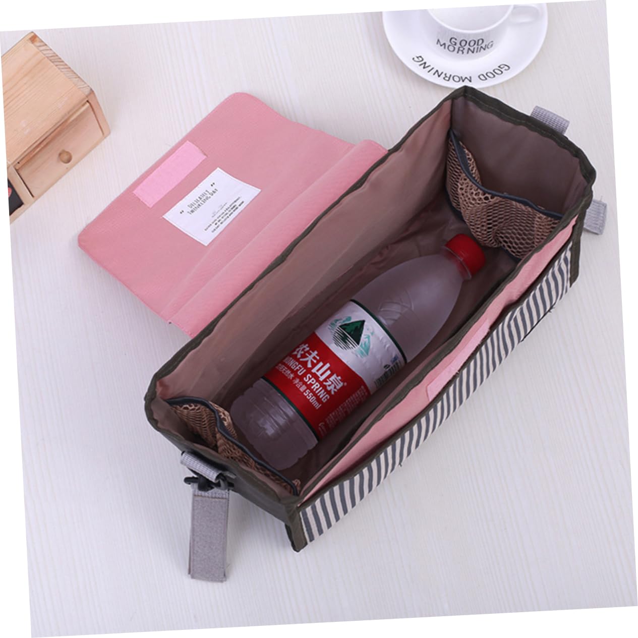 VICASKY 2piezas Organizador Para Cochecito De Bolsa De Almacenamiento Para y Juguetes Diseño De Rayas Rosa Para Paseos y