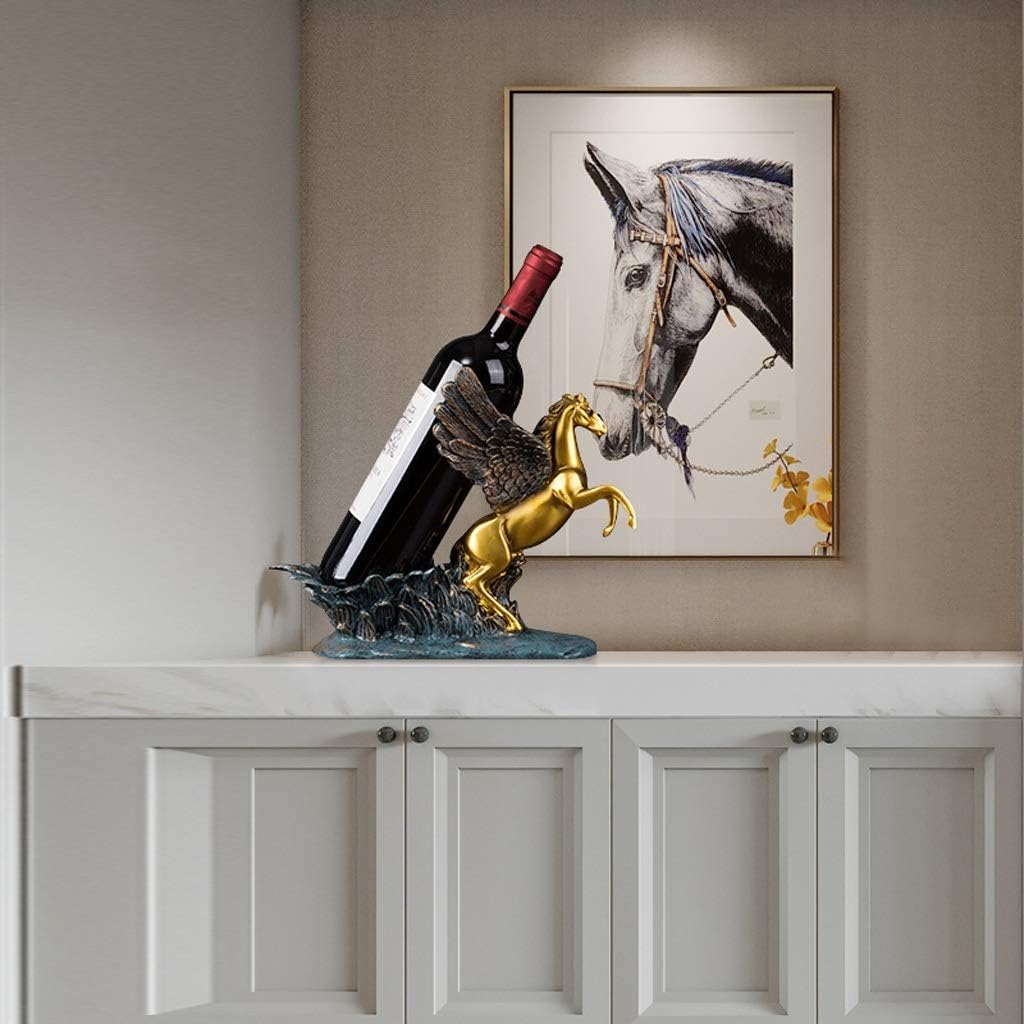 Home bar Wine Rack Wine Bottle Holder Creative Horse Resin Wine Bottle Rack Modern and Simple Tabletop Wine Rack Bar Cabinet Decoration Gift for Home Kitchen Dining Room