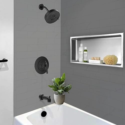 Miniatura 6 de T2903EPBL - Sistema de ducha compatible con kit de molduras de ducha Moen, repuesto para T2903EPBL negro moen bañera de ducha, fácil de instalar,