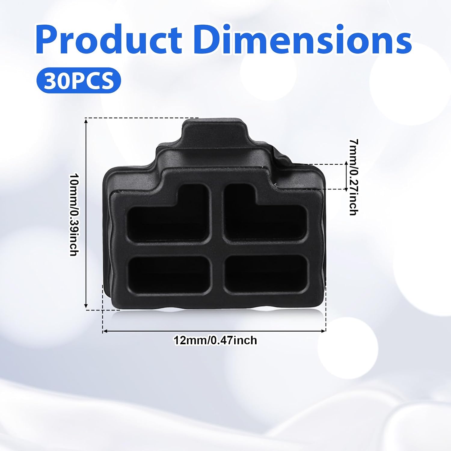 30 PCS USB Port Cover Silicone, Silicone USB Dust Covers Ethernet Hub Ports Rj45 Anti Dust Cover Cap Protector Plugs Stoppers for Female Port, TV,Computer,Other Devices, Black