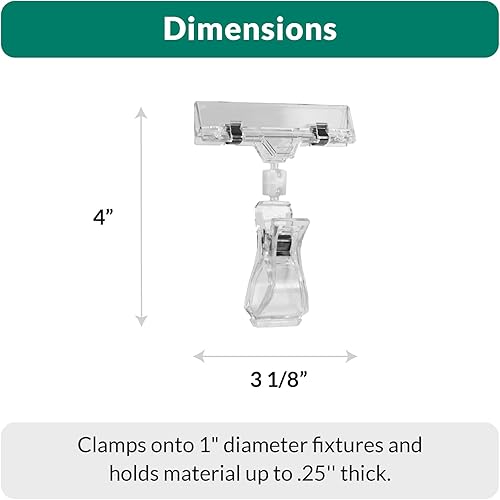 Miniatura 4 de THE GLOBAL DISPLAY SOLUTION POP - Clip giratorio para letrero de 3 18 pulgadas de ancho, clip de capacidad de agarre de 1 pulgada, paquete de 25
