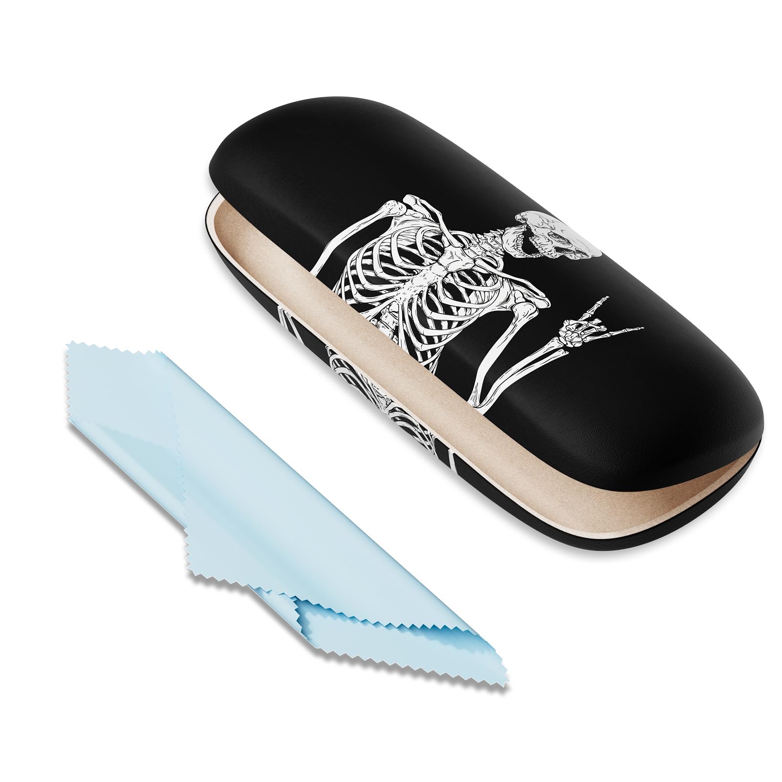 ZAXMEY Eyeglasses Case, Portable Hard Shell Protective Case For Glasses, Glass Case for Women and Men with Cleaning Cloth