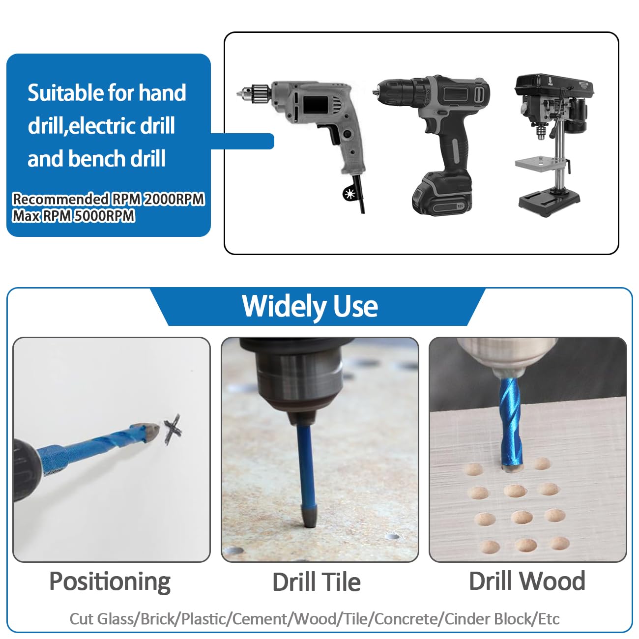Tile Cutter Core Drill Bit B&q Airforce 90mm High Performance