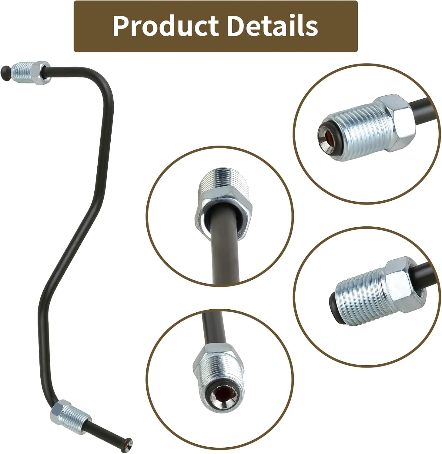 MuHize Front Brake Line Pipe - 47316-35250 4731635250 Left Brake Tube Caliper To Flex Hose No.6 Fit for 1996 1997 1998 1999 2000 2001 2002 Toyota 4Runner