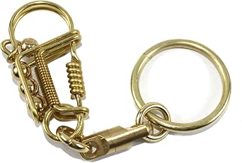 TRUFAS Handmade Brass Keychians With Swivel Connector Heavy Duty Keyrings Wallet Car Keychains