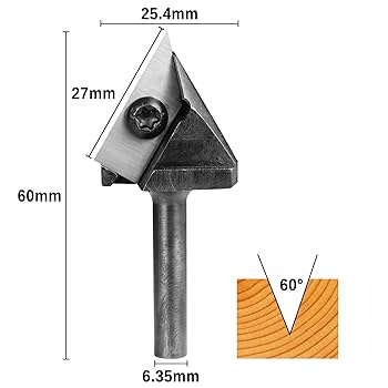 SainSmart Genmitsu 60 Degree V Groove Router Bit, 1/4