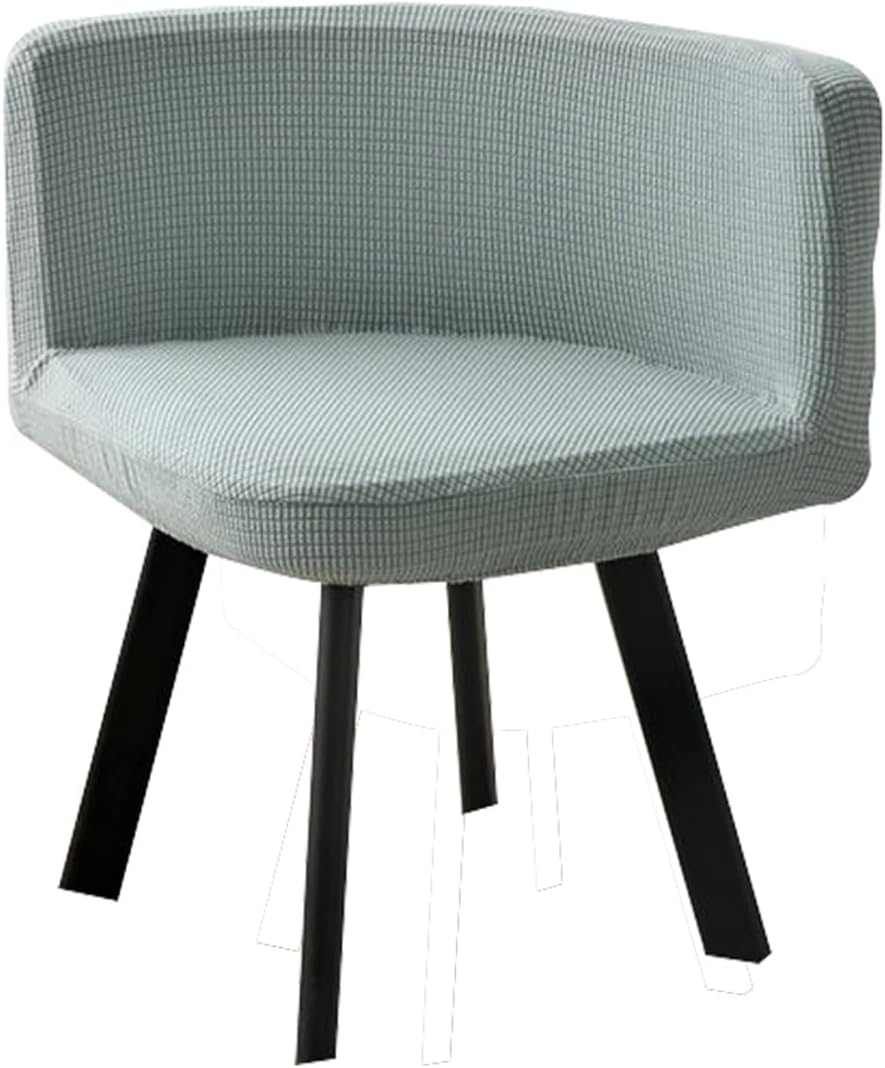 Curved Dining Room Chair Slipcovers Cover with Semicircle Back Stretch Office Chair Cover Triangle Chair Protector Desk Chair Slipcover,Silver Grey,4PCS