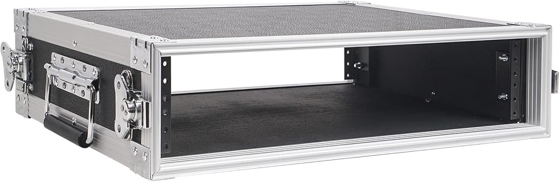 Sound Town 2U PA/DJ Rack/Road Case, 2-Space, with 16 Rackable Depth, Plywood, Metal Ball Corners - Pro Tour Grade STRC-2U