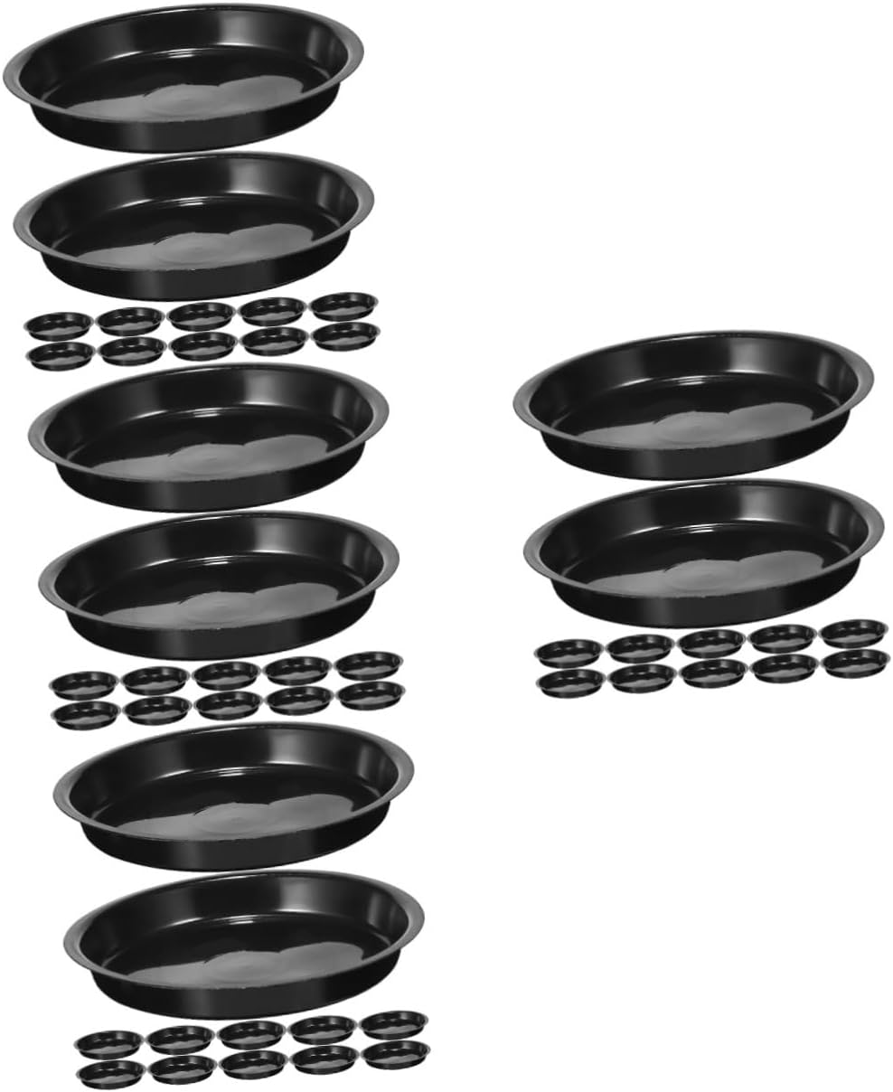 balacoo 64pcs Round Plant Drip Trays Garden Flower Pot Saucers Plastic Plant Trays for Pots
