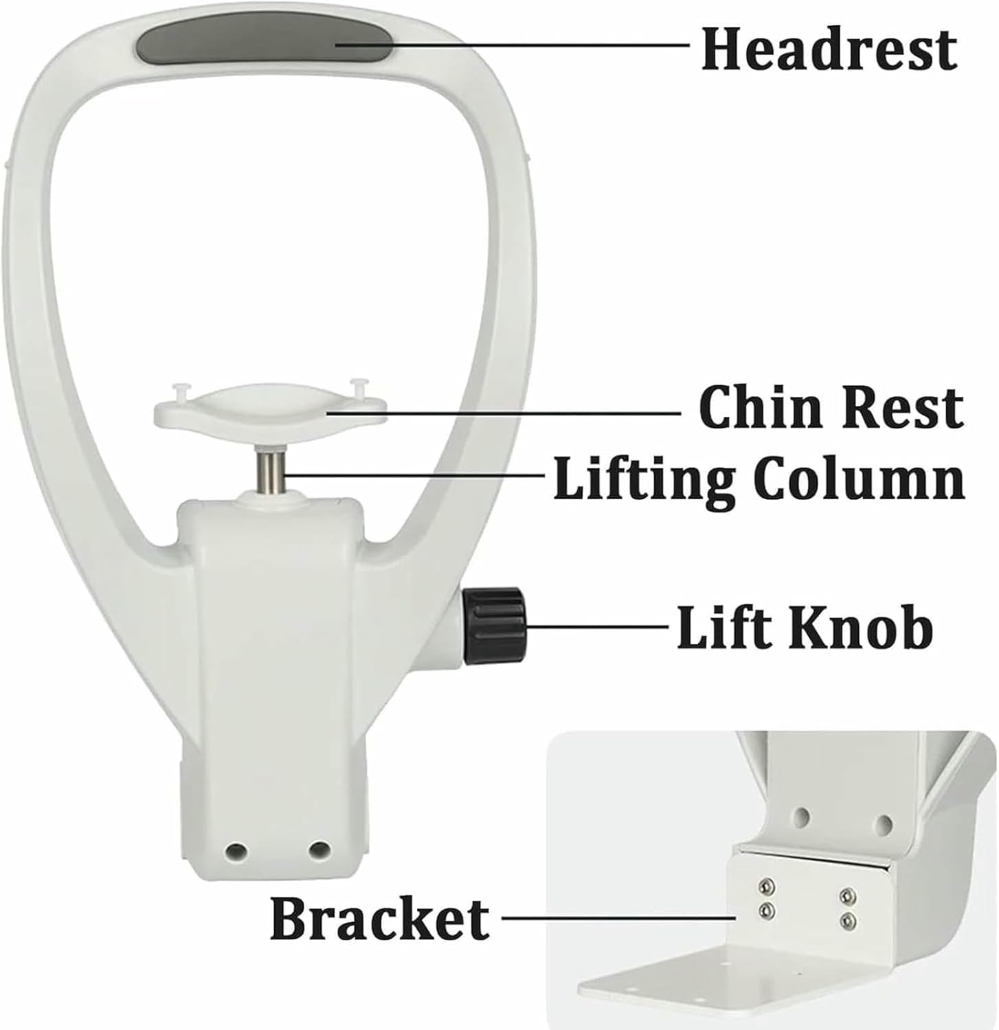 Forehead Rest Adjustable Bracket Bracket for Auto Refractometer, Curved Ergonomic Chin Support Stabilisers Supports Lifting -