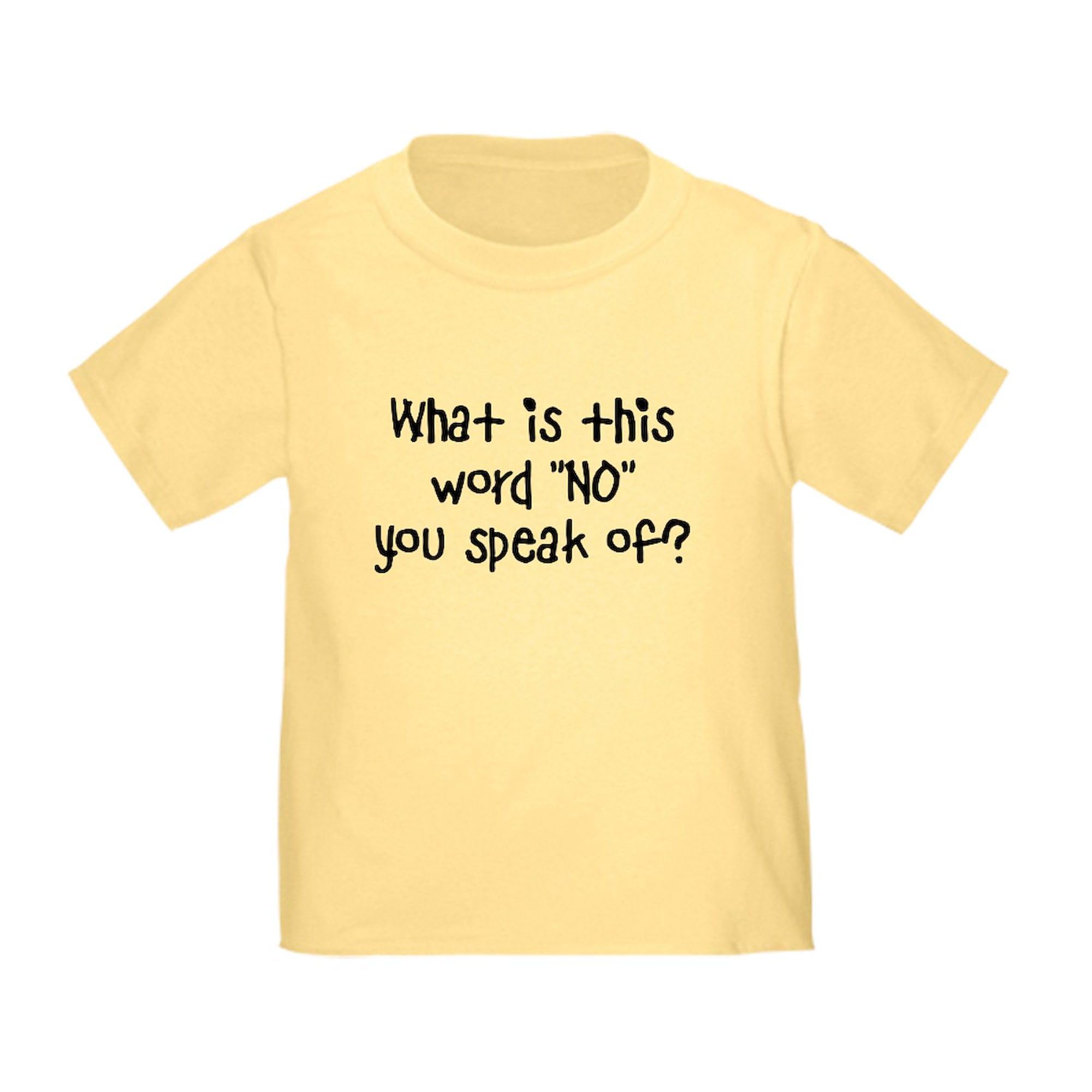 CafePress What is This Word NO Toddler T Shirt Toddler Graphic Tee, 100% Cotton Daffodil Yellow