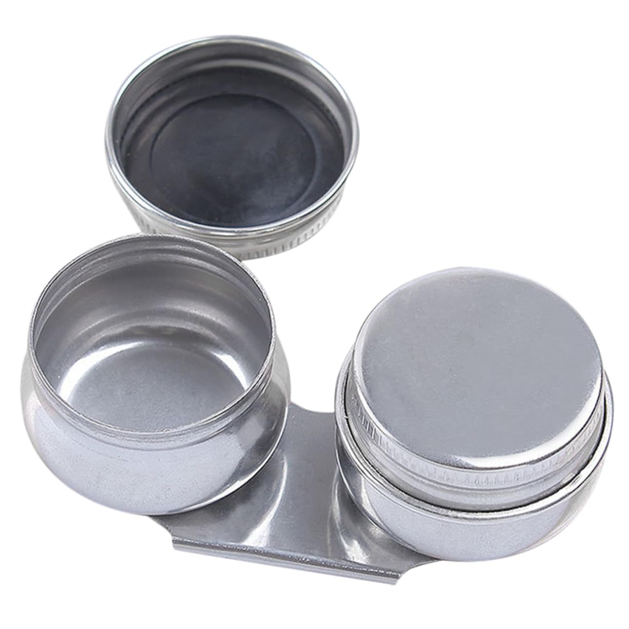 BELLIFFY Stainless Steel Double Palette Cup with Lid Large Mouth Oil Palette for Easy Mixing and Storage Drawing Supplies for Artists Compact and Lightweight Design Reusable and Easy to