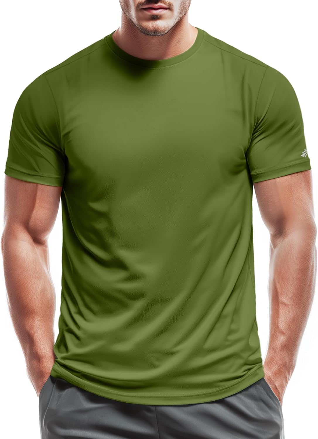 Zengjo Mens Athletic Shirts Moisture-Wicking Quick Dry Workout Tees Lightweight Crewneck T-Shirts for Running Gym Casual Work