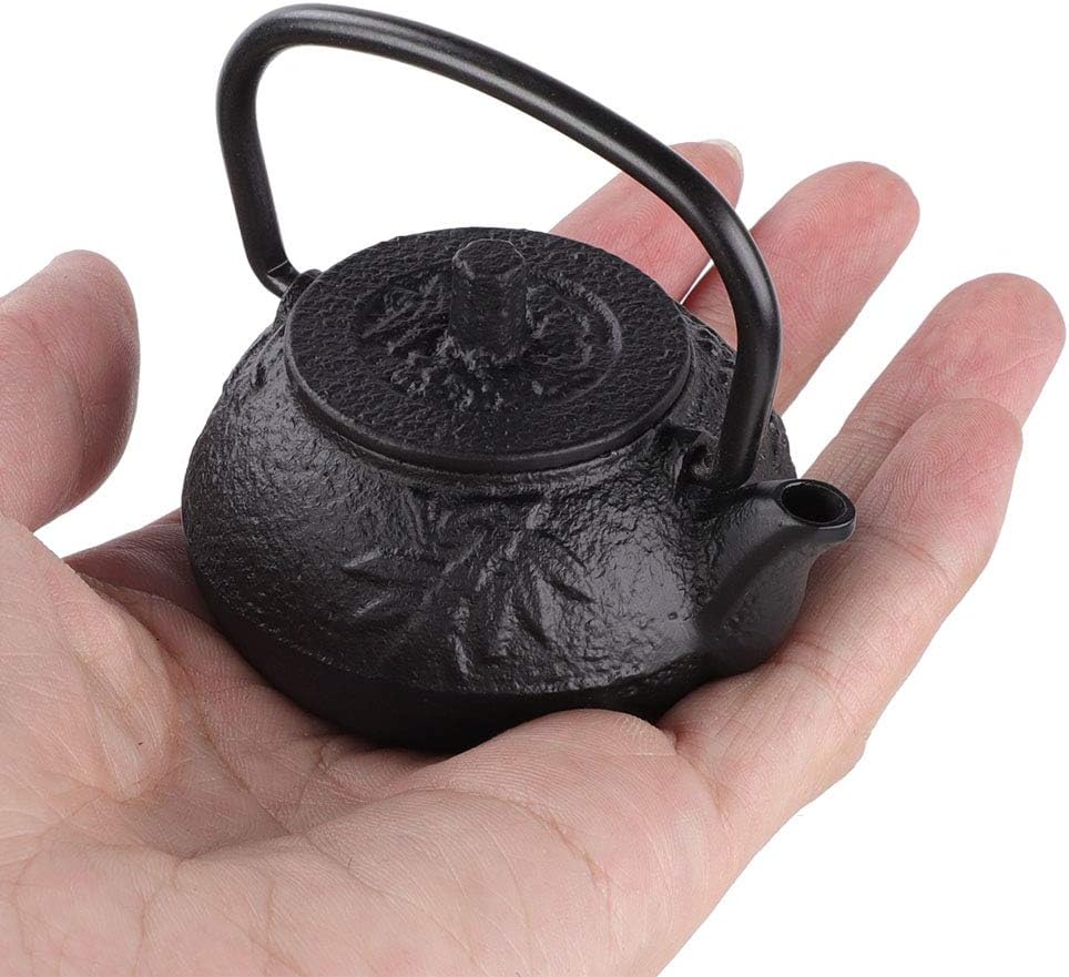 Cast Iron Tea Pots,50ml Mini Iron Kettle,Copper Handle Beam Bamboo Root Teapot,Japanese Tetsubin Cast Iron Teapot