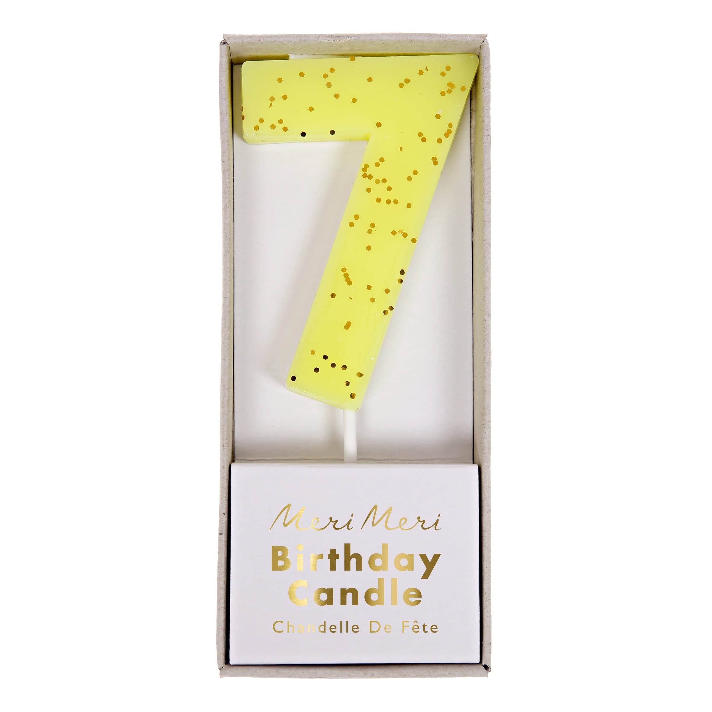 Bougie d'anniversaire 7 Jaune - Meri Meri