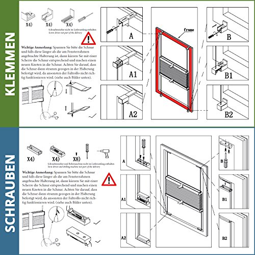 casa pura® Plissee Rollo | mit eleganter Crushed Optik | Klemmfix ohne Bohren | lichtdurchlässig & blickdicht | gelb | 8 Größen (55x200cm) - 7