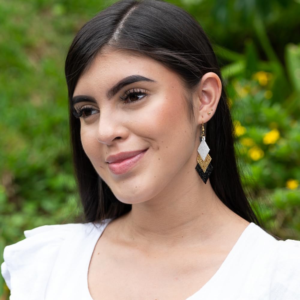 Handmade Earrings by Embera Bead Project, Drop Bead Earrings, Social Impact