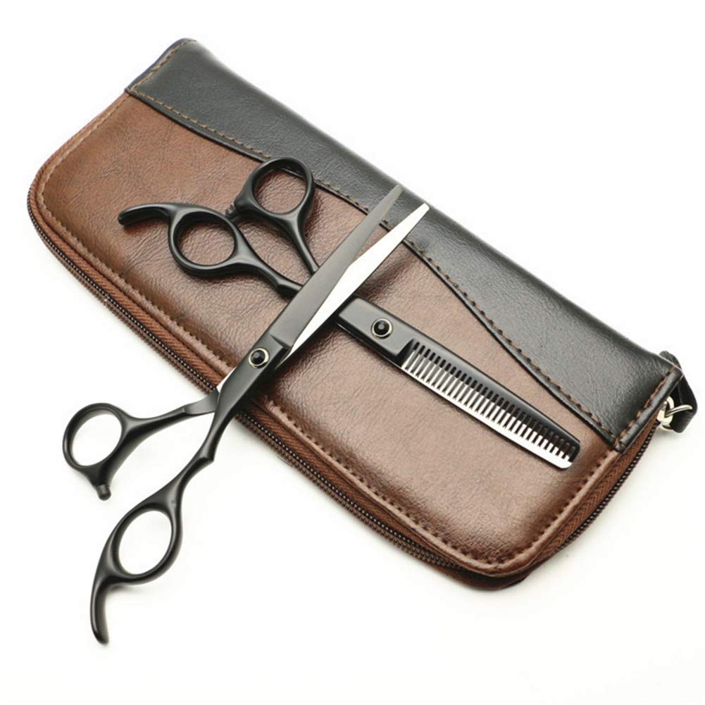 Ciseaux Coiffure Ciseaux de coiffure Kit ciseaux de coiffure coupe ciseaux et coupe ciseaux Matériel coiffure 6 pouces noir