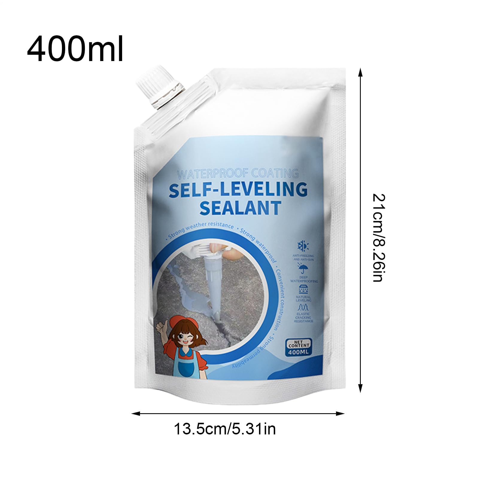 Sigillante Per Cemento - Riempitivo Autolivellante per Fessure e Fori | Prodotto Impermeabile Penetrante Per Fessure Di Calcestruzzo 400 ml Per Pavimento, Piscina, Bagno, Seminterrato, Terrazza,