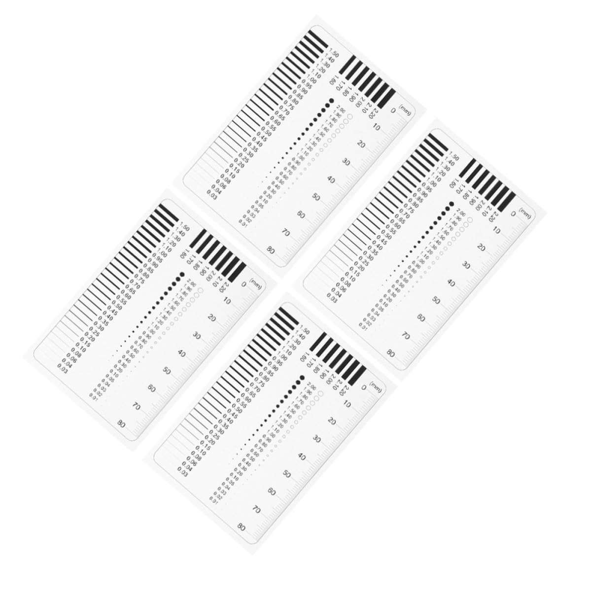 4pcs Precision Crack Measurement Tools Set with Defect Comparison Card, White Plastic Material, High Precision Measuring Instruments for Outdoor Operations and Construction