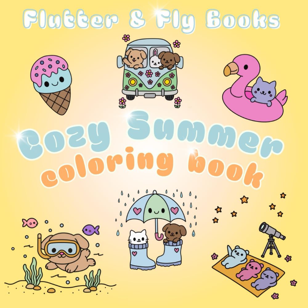 Cozy Summer: Cute And Simple Coloring Book, For All Ages, For Stress And Relaxation