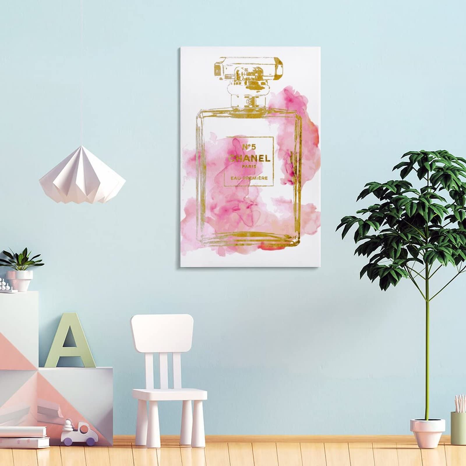 Amazon.co.jp: アートデリ ポスター シャネル 香水 ピンク アート 絵画