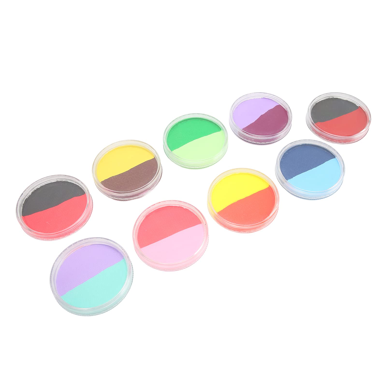 Kit di Pittura per il Viso 9 Pezzi, 18 Colori Sicuro Solubile in Acqua Asciugatura Rapida Pittura per il Corpo Facile Pulire per la del Viso Halloween Cosplay