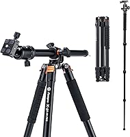 Vista 10 de Fotopro Trípode Monópodo de Cámara 360 Horizontal de 68 pulgadas con Columna Central y Cabeza de Bola, Soporte de Trípode de Cámara Aérea