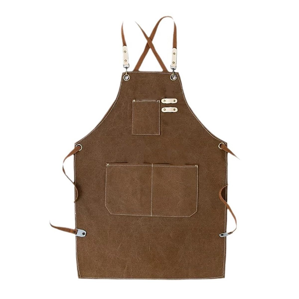 Delantales de chef de lona con espalda cruzada: elegante diseño unisex con bolsillos espaciosos