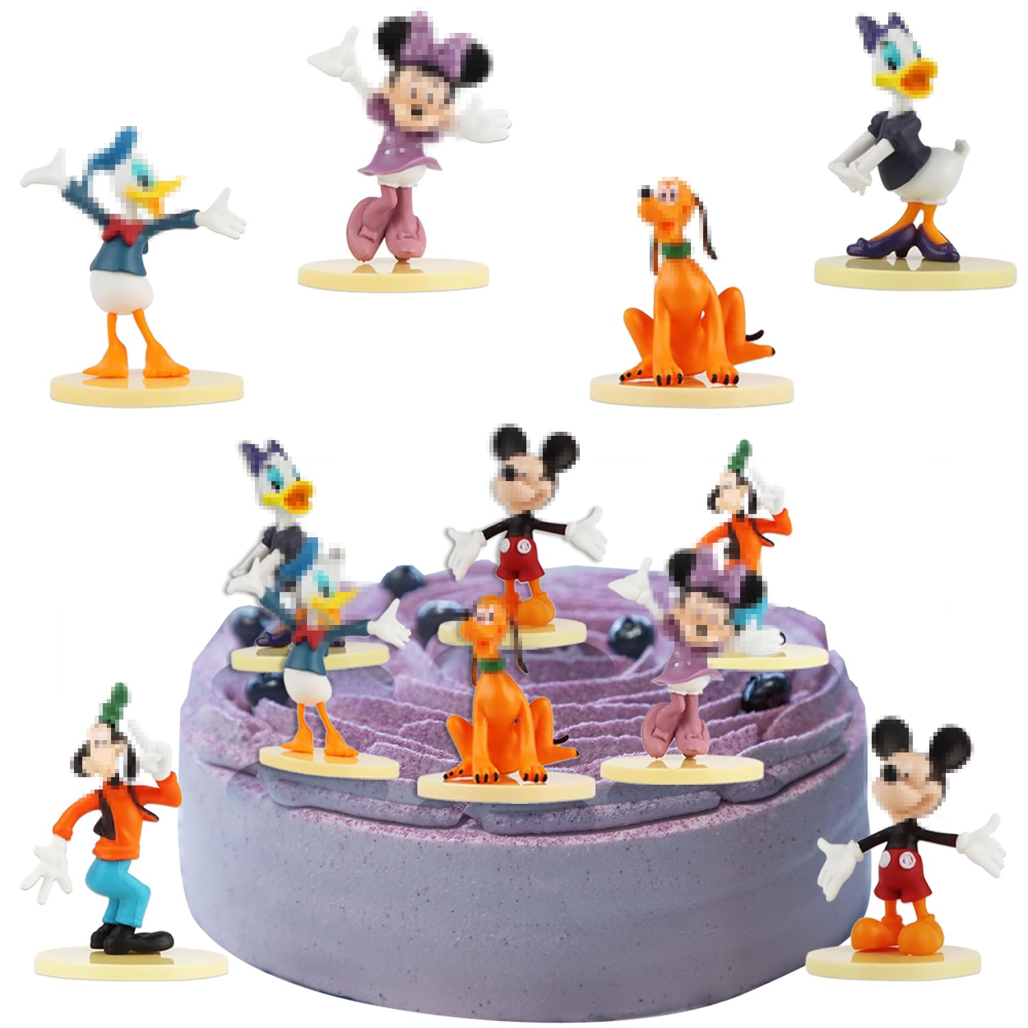 Minni Mickey Cake Topper, 6 Piezas Minni Mickey Figuras Pastel, Figuras Mickey Tarta, Minni Mickey Decoracion Tarta, Kit de Decoración Torta Mickey Minni, Para Fiestas Cumpleaños de Niños