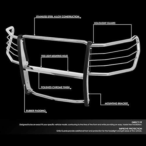 Vista 42 de DNA Motoring GRILL-G-006-BK Parachoques Delantero Cepillo Rejilla Guardia, Negro