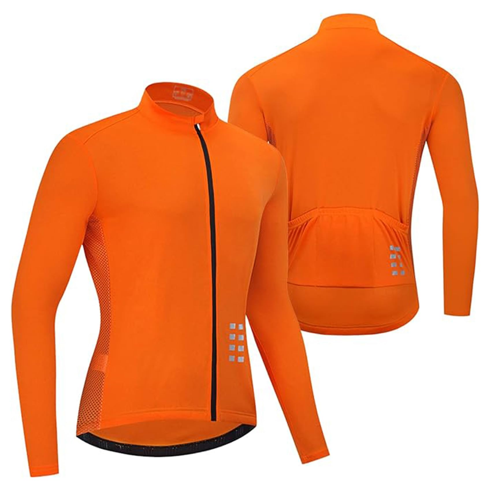 Koszulka rowerowa z długim rękawem męska i damska Koszulki rowerowe Letnia jazda rowerze Koszulki odblaskowe z siateczki Oddychające koszulki Ubrania rowerowe,Orange-ASIAXL/EURL