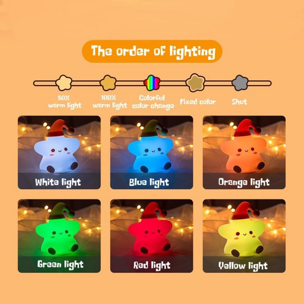 Lampada notturna a LED per bambini, portatile, dimmerabile, interruttore touch, lampada da comodino, ricaricabile tramite USB, lanterna decorativa per la cameretta dei bambini