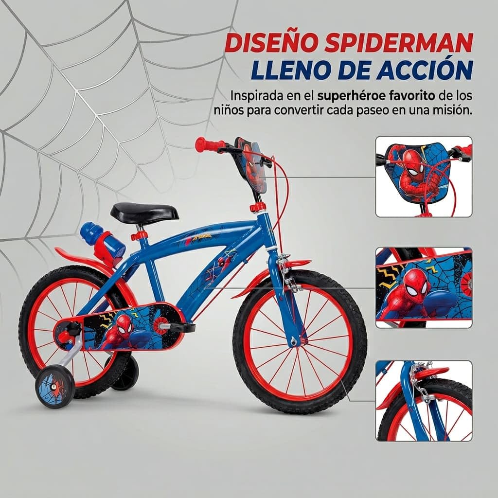 TOIMSA Bicicleta 16" Spiderman Huffy 5/8 Años