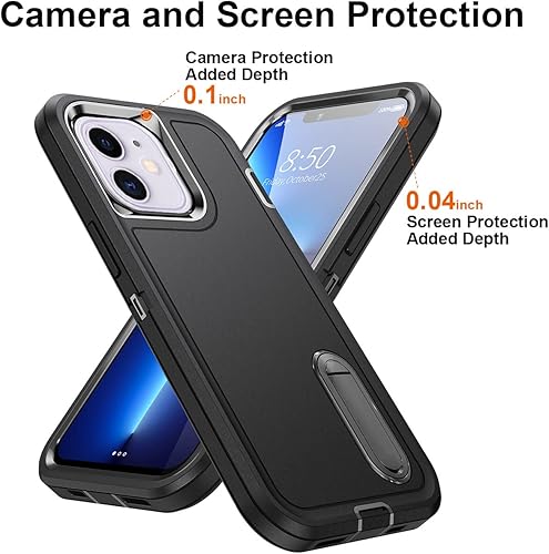 Miniatura 4 de Funda personalizada para iPhone 11, funda con soporte integrado y soporte, protección resistente a los arañazos, funda de fotos personalizada, haz