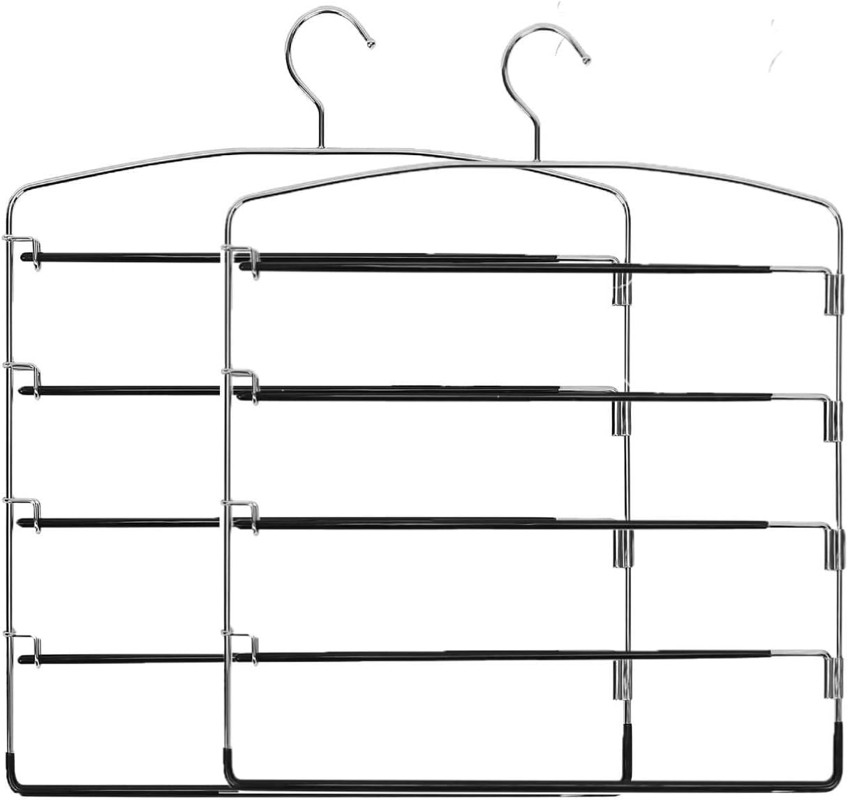 Corodo Black Pants Hangers 2 Pack, No Slip Multi Pant