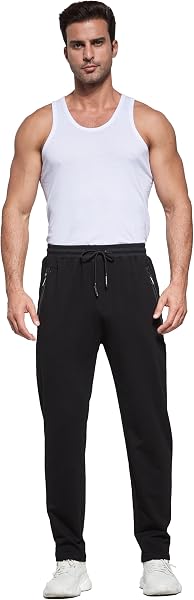 HCSS Jogging Homme Survêtement Pantalon Sport Décontracté de Ceinture Elastique Poche Zippée - 3
