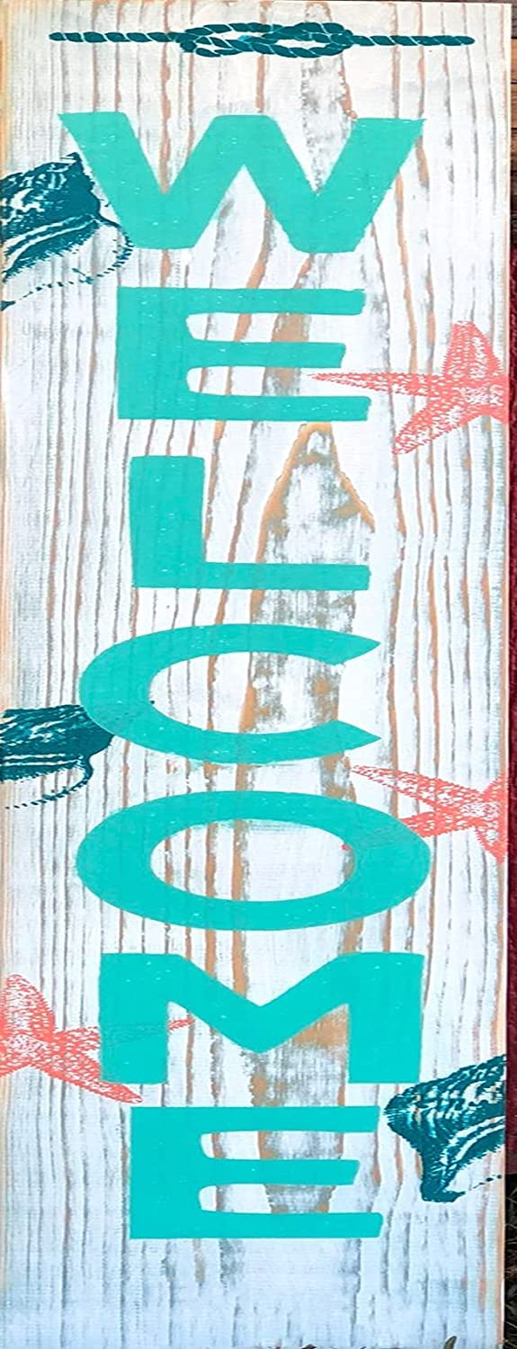 Beach Cabin Welcome Sign Outdoor Welcome Sign Vertical Welcome Sign Vertical Metal Porch Vertical Metal Tin Sign Metal Plaque Home Decor Kitchen Decor 16x4 Inches