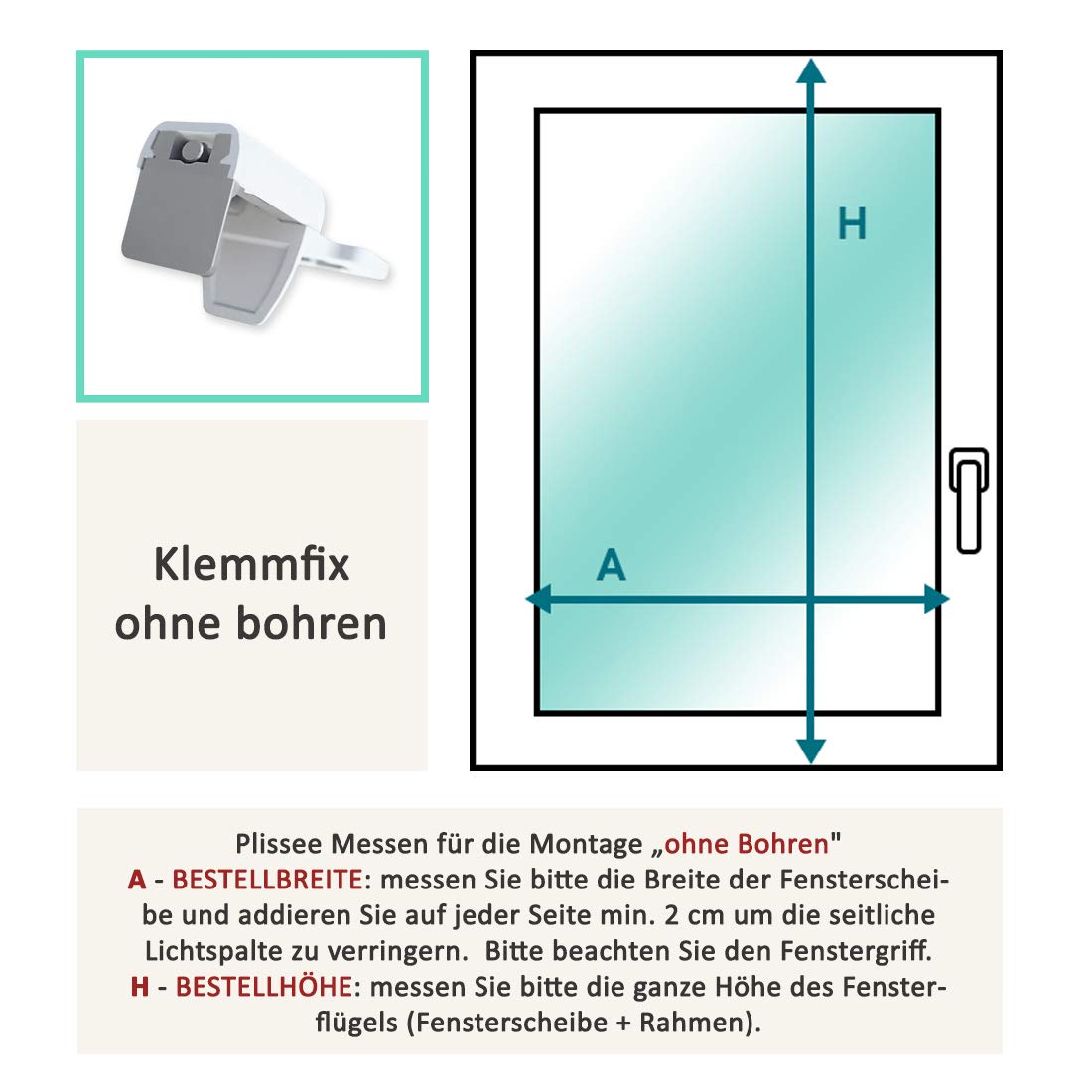 Plisart Plissee Ohne Bohren Klemmfix, Pearl Stoff, Sichtschutz | Creme 105 x 120 cm - Jalousie mit Metall Klemmträger, Faltrollo & Sonnenschutz für Fenster, Lichtdurchlässig