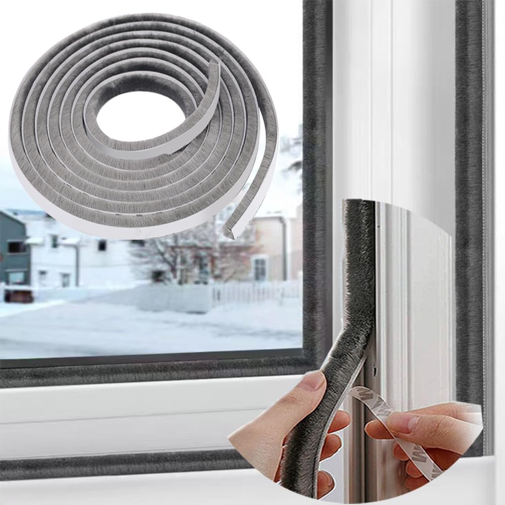 33 Ft Window Weather Stripping Door Seal Strip,Soundproofing Frame Winter Insulation Tape, Windproof /Dustproof Window Inserts, Door Gap Filler Light Blocker, Strong Stickiness, 0.35''Wide x 0.2