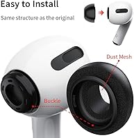 Vista 2 de Lanwow - Almohadillas de espuma viscoelástica para AirPods Pro. Almohadillas de silicona sin dolor. Antideslizante. Se adaptan al estuche de carga