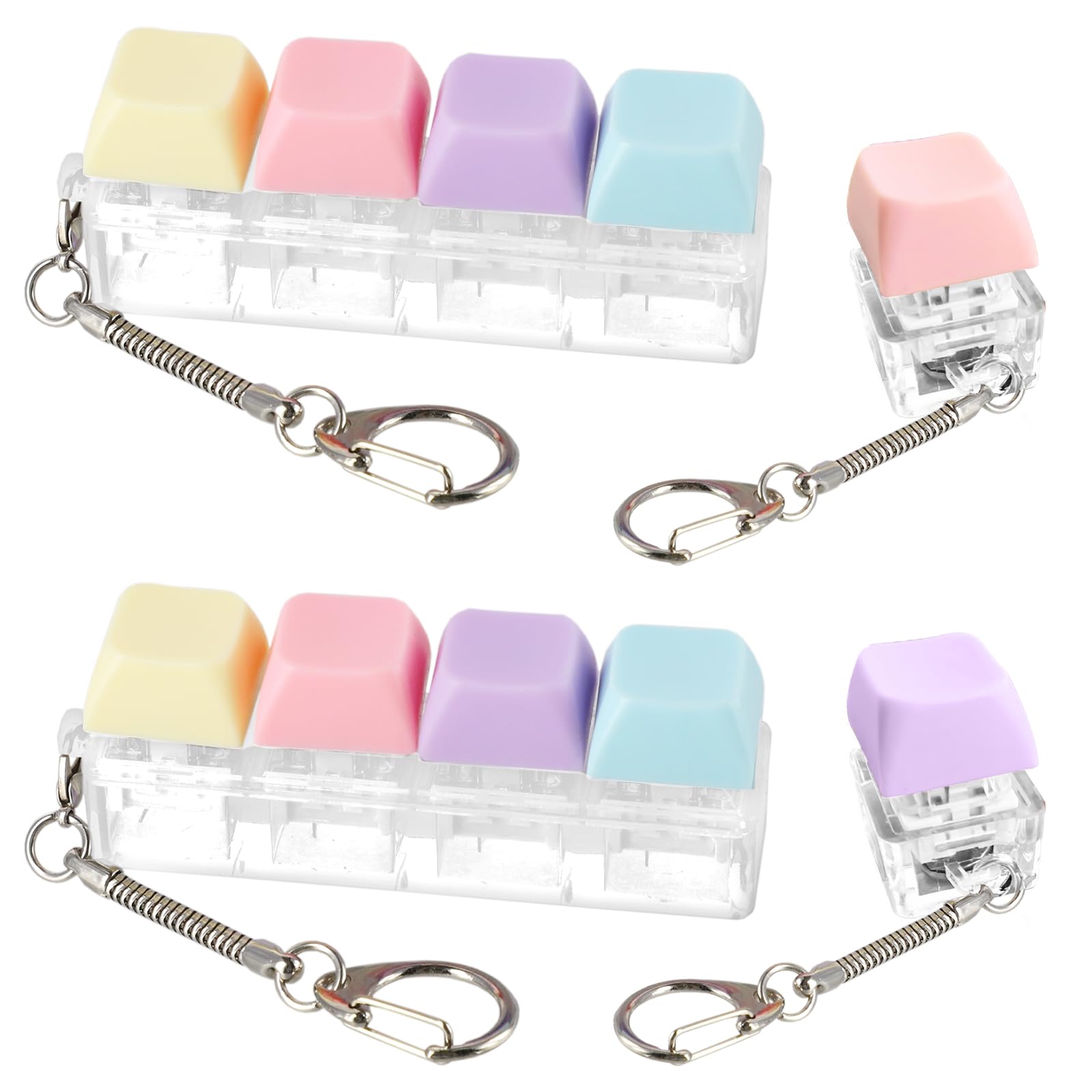 PASDUCHAS 4 PCS Fidget Keyboard Clicker, Relief Stress Key Board Clicky Toy