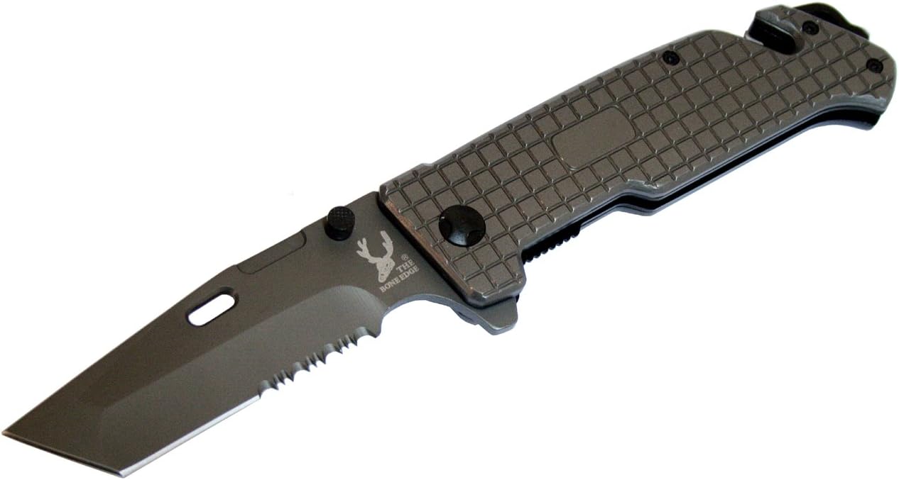 8.5" Collection Grey Folding Knife with Belt Clip
