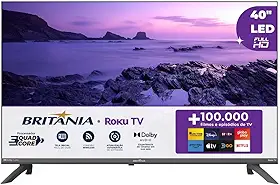 Smart TV 40” Britânia BTV40E3ERSGB Roku TV Led Dolby Audio