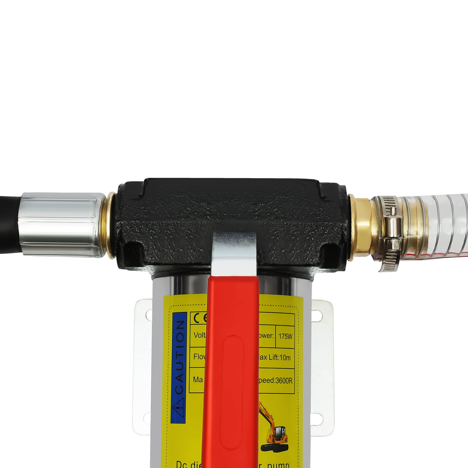 Bomba Diesel,12V Bomba Diesel175W Bomba Diesel Bomba De Combustible,Bomba De Combustible Auto-Amorzante Tubo Salida de PVC,Estación De Gasolina Móvil,Plata