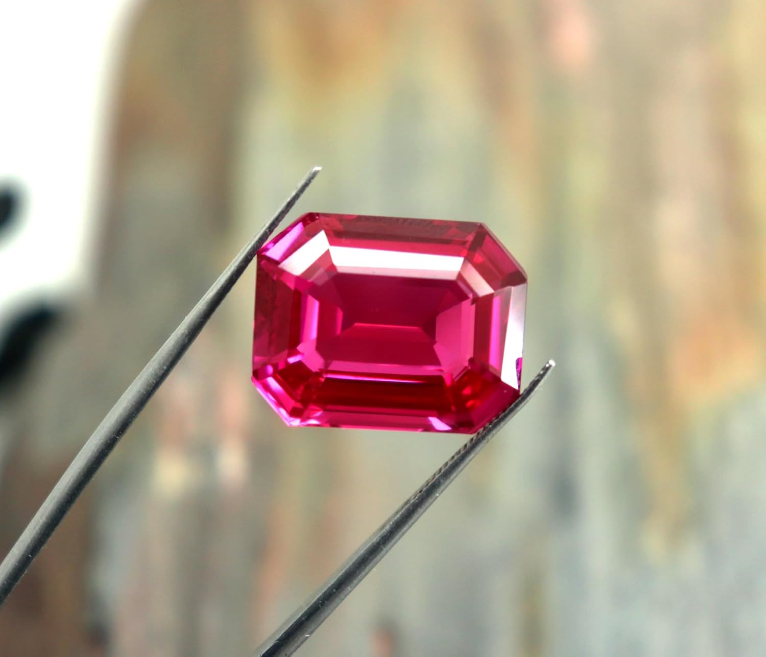 25Carats Pinkish Painite Gemstone Loose Emerald Cut