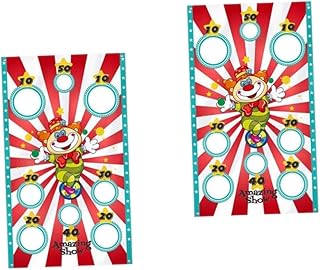 Kisangel 2pcs Out Door Toys Outdoor Flag Outdoor Bean Bags Clown Hanging Flags Circus Troup Banner Game Toss Hanging Banners The Banner Props Clown Juggling Ball Sandbag Toss